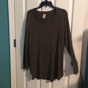 Olive green top.  30” from neck line